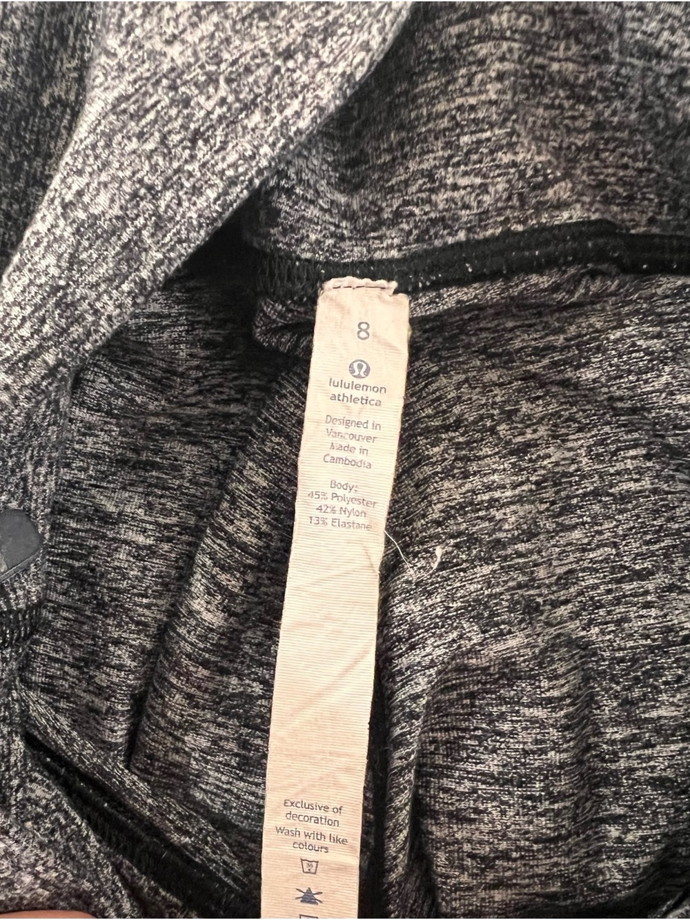 LIKE NEW: Lululemon Heathered Gray High Rise Leggings Size 8 - Picture 4 of 4